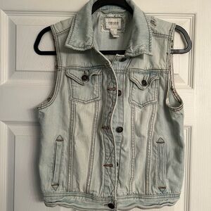 Forever 21 Y2K Light Blue Denim Vest
